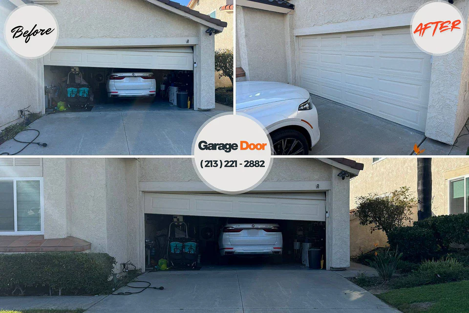 Before and after: garage door repair Forest Hills, PA